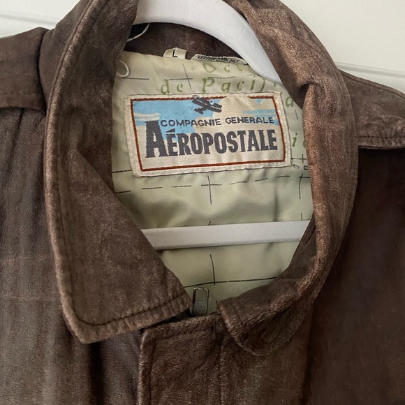 SOLD  Brown Leather Bomber Jacket - Picture 6 of 8